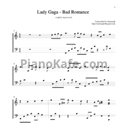 Ноты Lady Gaga - Bad Romance (Версия 4) - предпросмотр