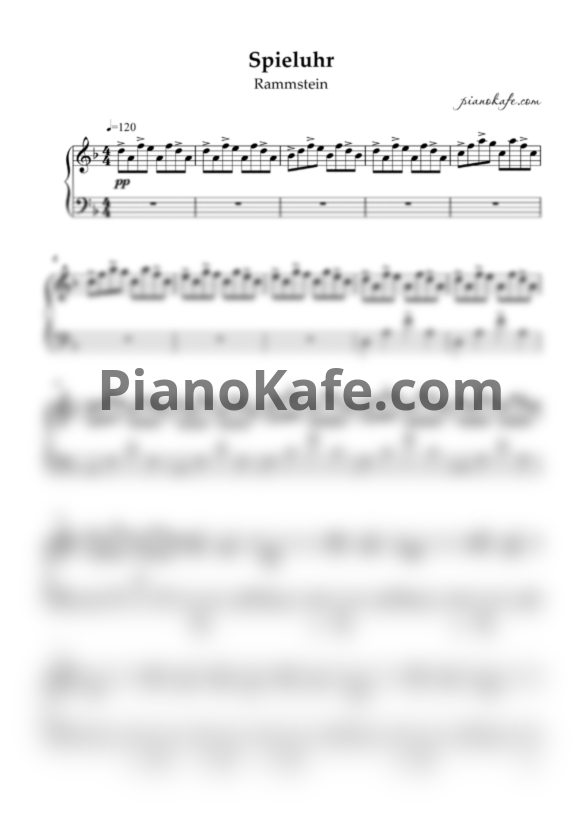 Ноты Rammstein - Spieluhr (Piano cover) - PianoKafe.com