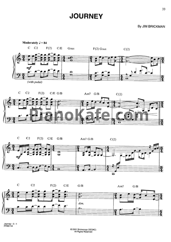 Ноты Jim Brickman - Journey - PianoKafe.com