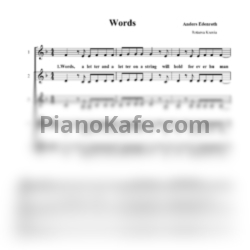 Ноты Anders Edenroth - Words (Хоровая партитура) - предпросмотр