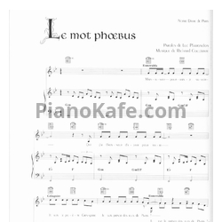 Ноты Riccardo Cocciante - Le mot phoebus - предпросмотр