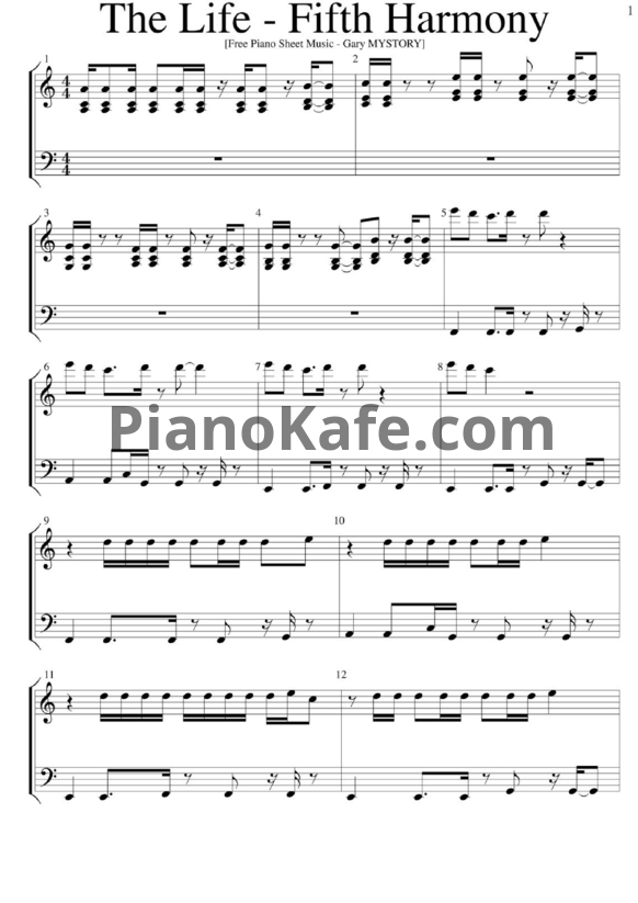 Ноты Fifth Harmony - The life - PianoKafe.com