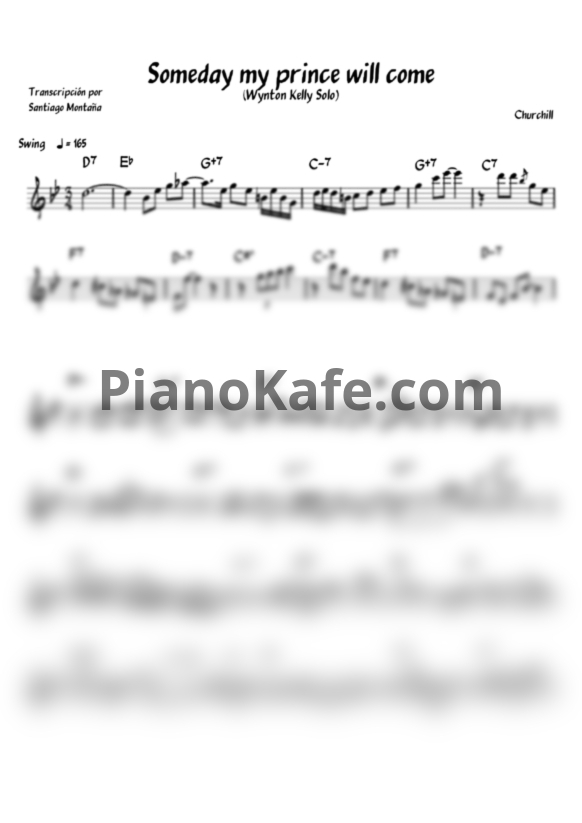 Ноты Wynton Kelly - Someday my prince will come - PianoKafe.com