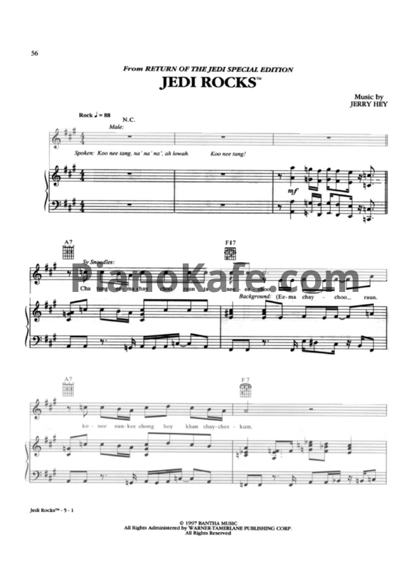 Ноты John Williams - Jedi rocks - PianoKafe.com