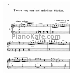 Ноты Л. Гоббартс - 12 очень лёгких и мелодических этюда для фортепиано (Op. 63) - предпросмотр