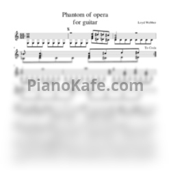 Ноты Andrew Lloyd Webber - Phantom of opera (для гитары) - предпросмотр