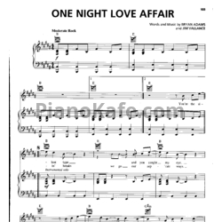 Ноты Bryan Adams - One night love affair - предпросмотр