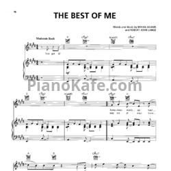Ноты Bryan Adams - The best of me - предпросмотр
