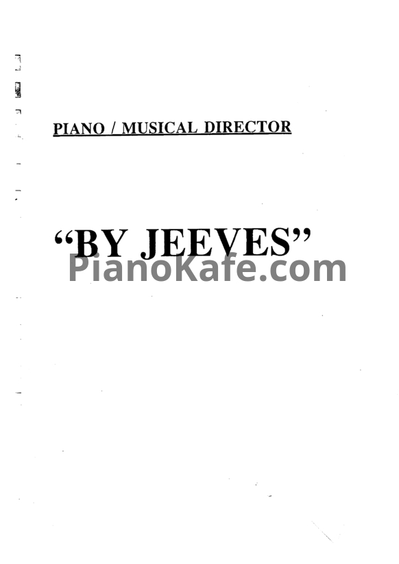 Ноты Andrew Lloyd Webber - By Jeeves (Книга нот) - PianoKafe.com