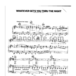 Ноты John Lennon - Whatever gets you thru the night - предпросмотр