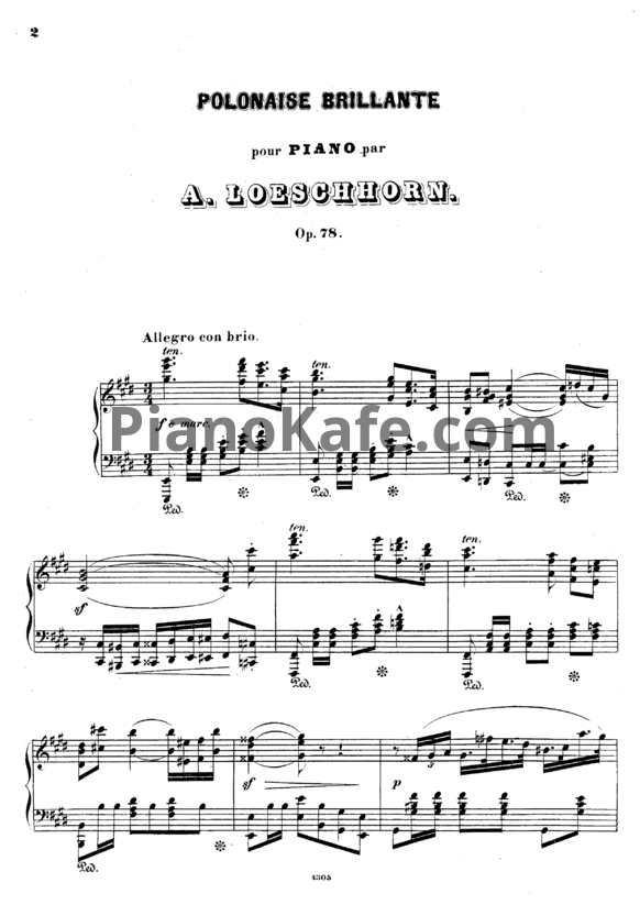 Ноты Альберт Лешгорн - Блестящий полонез (Соч. 78) - PianoKafe.com