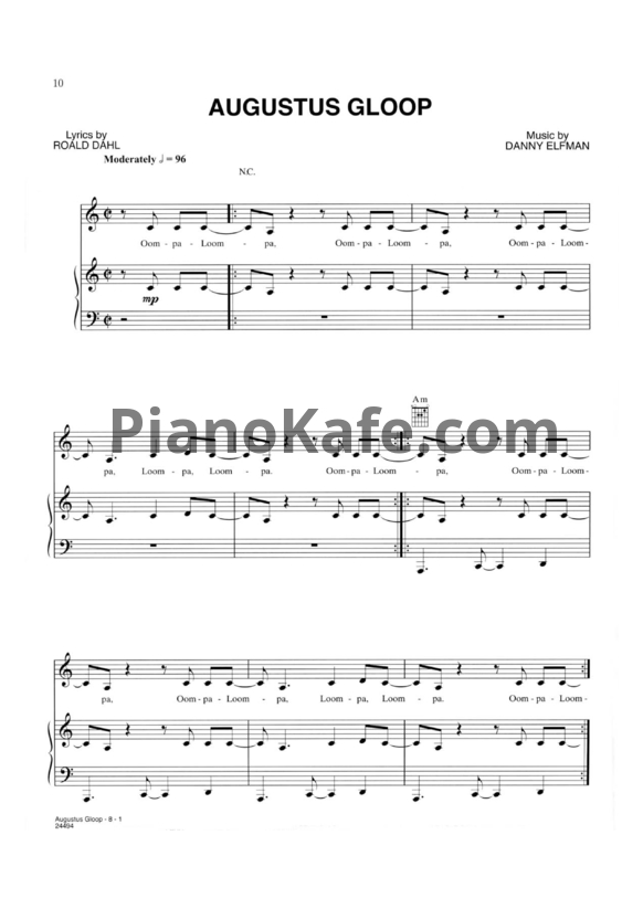 Ноты Danny Elfman - Charlie and the Chocolate Factory (Книга нот) - PianoKafe.com