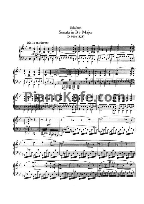Ноты Франц Шуберт - Соната си-бемоль мажор (D. 960) - PianoKafe.com