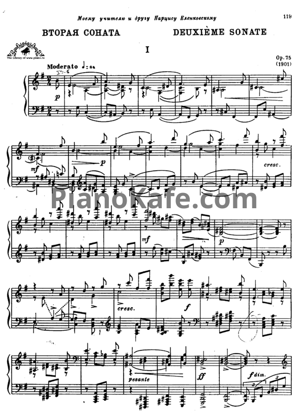 Ноты Александр Глазунов - Соната №2 - PianoKafe.com