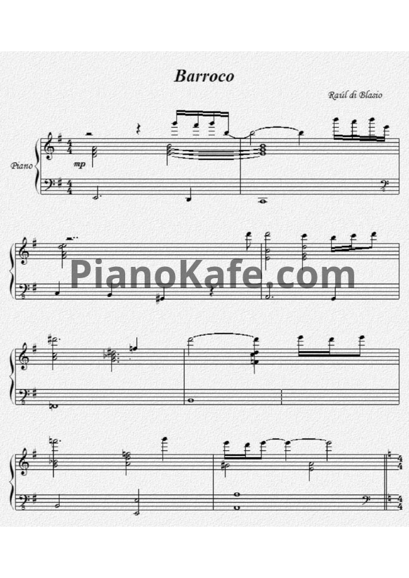 Ноты Raul Di Blasio - Barocco - PianoKafe.com