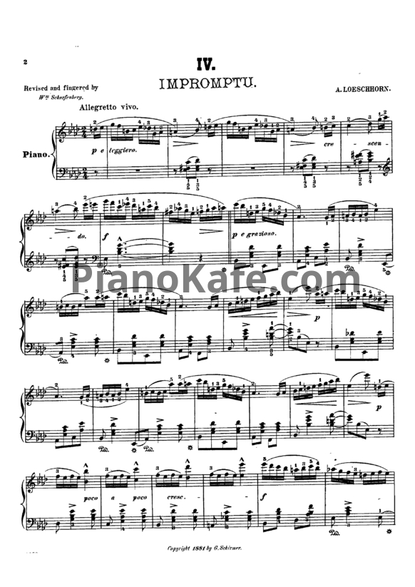 Ноты Альберт Лешгорн - Экспромт (Соч. 37, №4) - PianoKafe.com