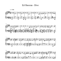 Ноты Ed Sheeran - Dive - предпросмотр