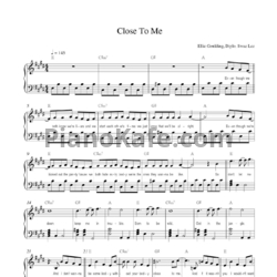 Ноты Ellie Goulding, Diplo, Swae Lee - Close to me - предпросмотр