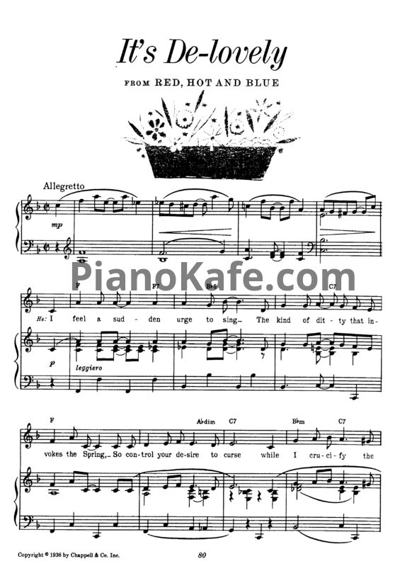 Ноты Cole Porter - It's de-lovely - PianoKafe.com