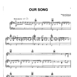 Ноты Taylor Swift - Our song - предпросмотр
