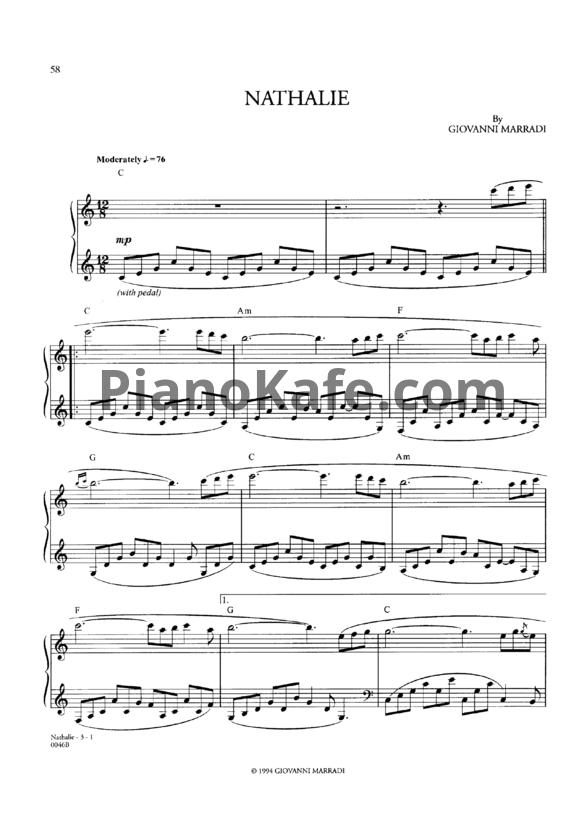 Ноты Giovanni Marradi - Nathalie - PianoKafe.com