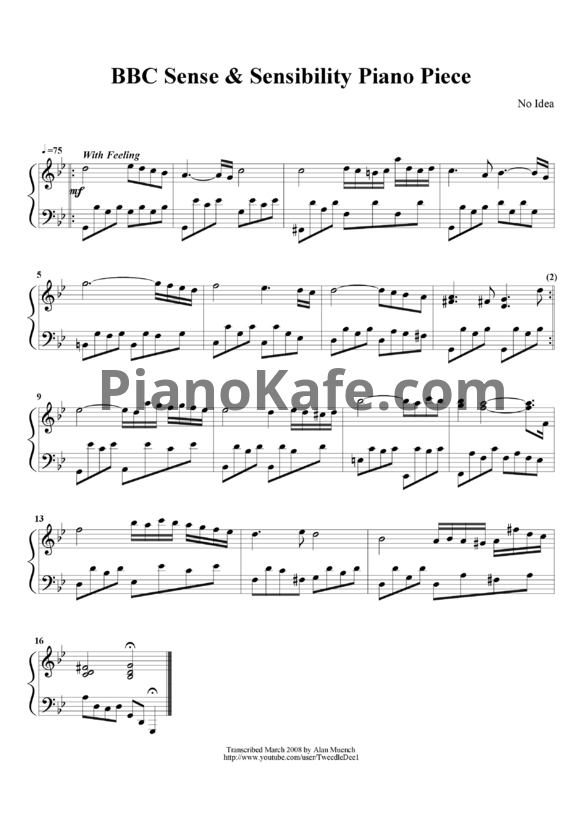 Ноты L'Orchestra Numerique - Sense and Sensibility Theme - PianoKafe.com