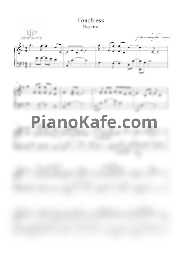 Ноты Negative - Touchless - PianoKafe.com