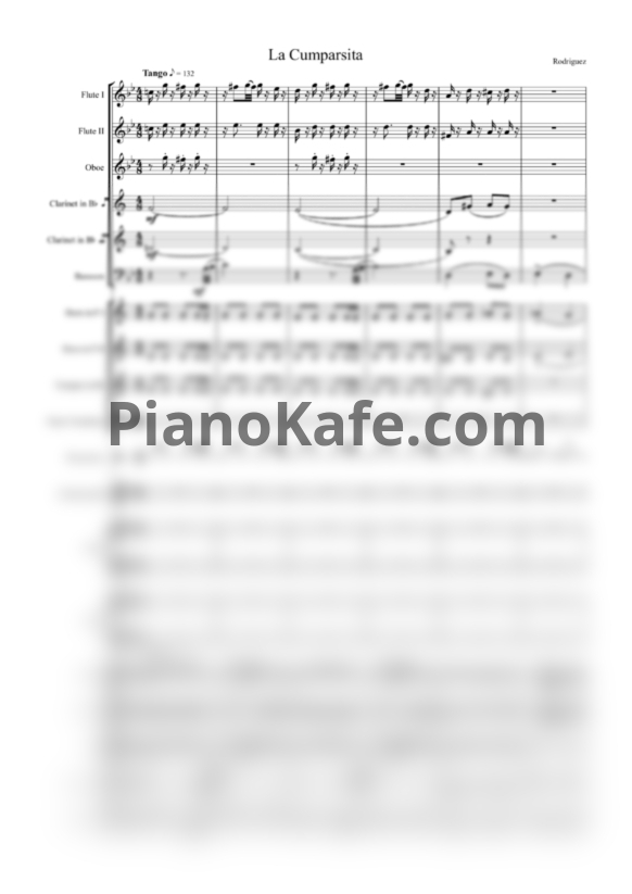Ноты Gerardo Rodriguez - Cumparsita (Партитура и голоса) - PianoKafe.com