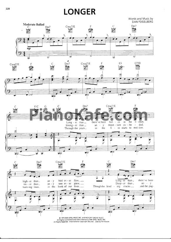 Ноты Dan Fogelberg - Longer - PianoKafe.com