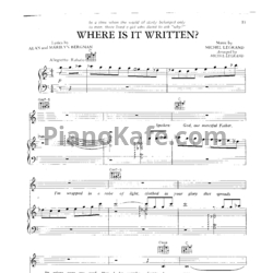 Ноты Michel Legrand - Where is it written? - предпросмотр