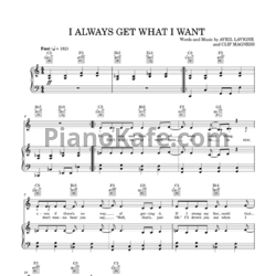 Ноты Avril Lavigne - I always get what I want - предпросмотр