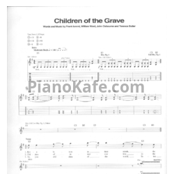 Ноты Black Sabbath - Children of the grave (Guitar tabs & Voice) - предпросмотр