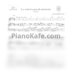 Ноты Dalida - Le vent n'a pas de memoire - предпросмотр