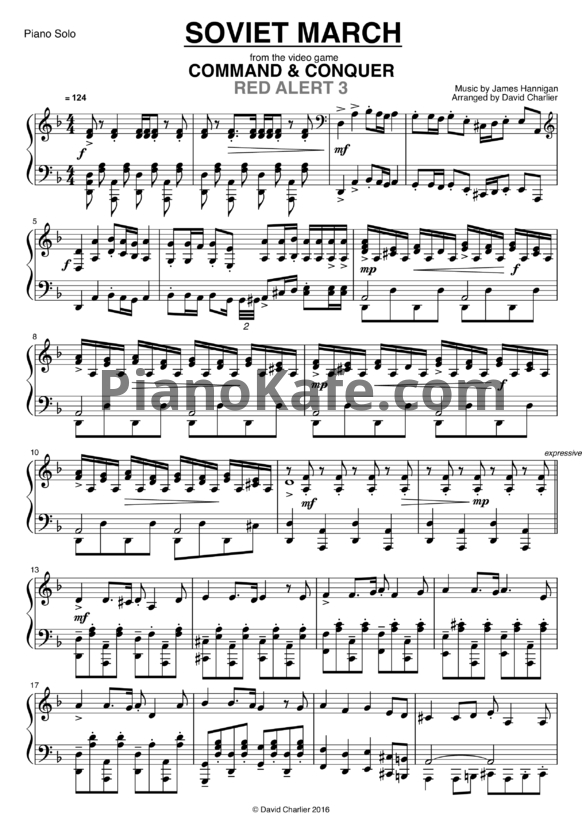 Ноты James Hannigan - Советский марш (Arranged by David Charlier) - PianoKafe.com