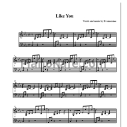 Ноты Evanescence - Like you - предпросмотр