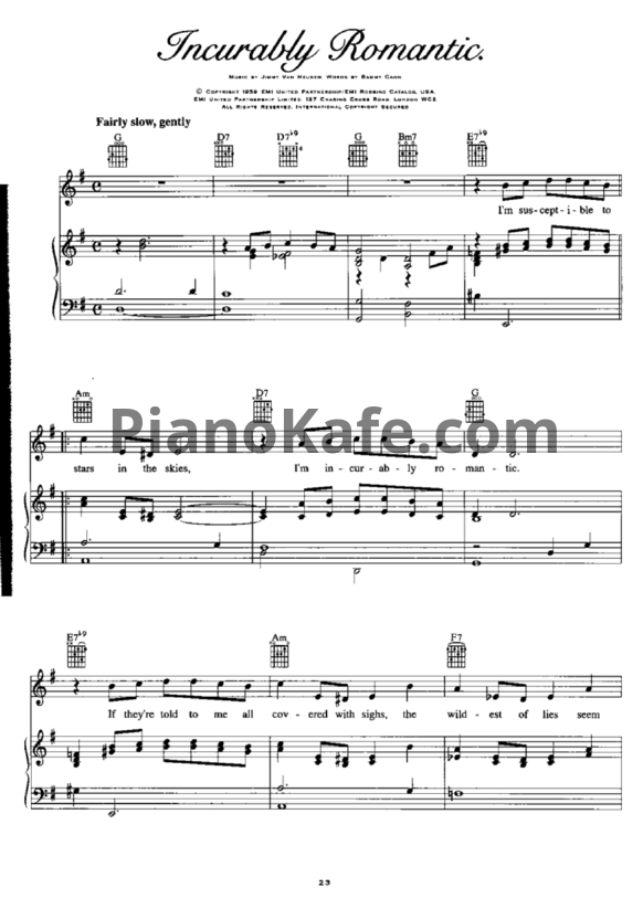 Ноты Marilyn Monroe - Incurably romantic - PianoKafe.com