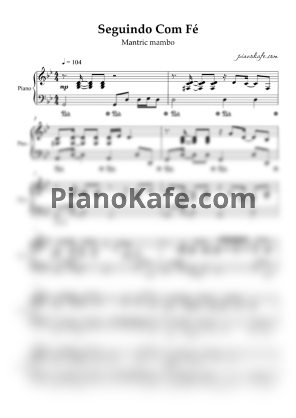 Ноты Mantric mambo - Seguindo Com Fé (Piano cover) - PianoKafe.com