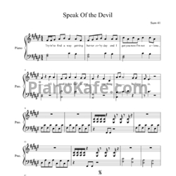 Ноты Sum 41 - Speak of the devil - предпросмотр