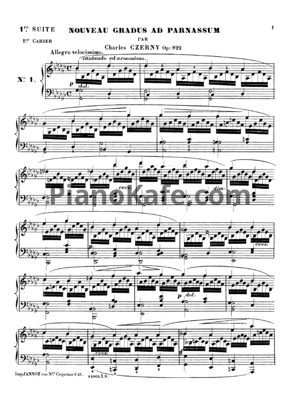Ноты Карл Черни - Nouveau Gradus ad Parnassum, Op. 822 - PianoKafe.com