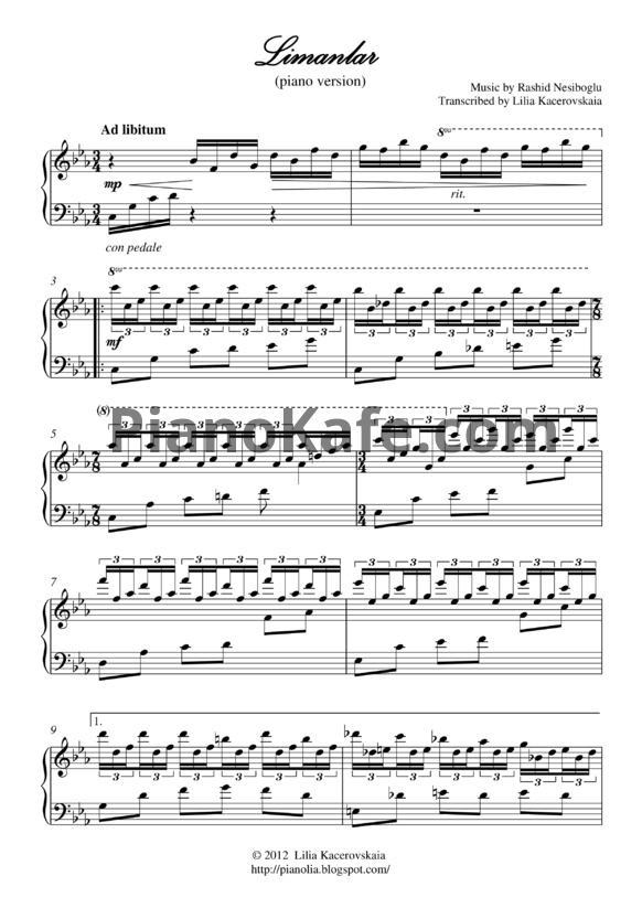 Ноты Rashid Nesiboglu - Limanlar - PianoKafe.com
