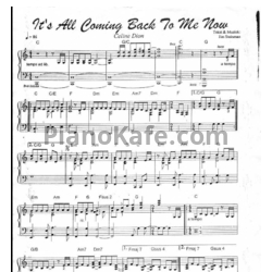 Ноты Celine Dion - It's all coming back to me now - предпросмотр