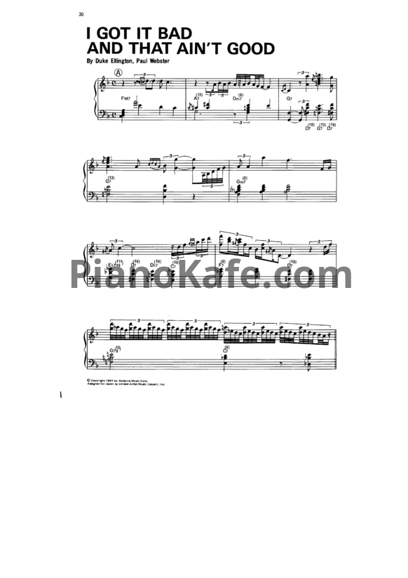 Ноты Oscar Peterson - I got it bad and that ain't good - PianoKafe.com