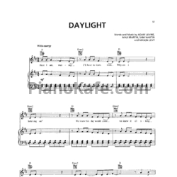 Ноты Maroon 5 - Daylight - предпросмотр