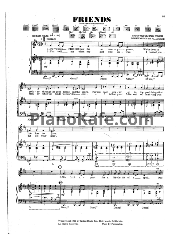 Ноты The Beach Boys - Friends - PianoKafe.com