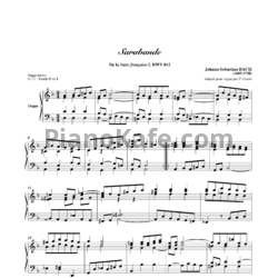 Ноты И. Бах - BWV 812: Sarabande - предпросмотр