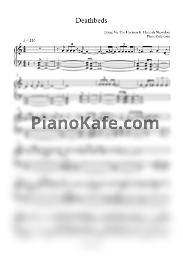 Ноты Bring Me The Horizon Feat. Hannah Snowdon - Deathbeds - PianoKafe.com