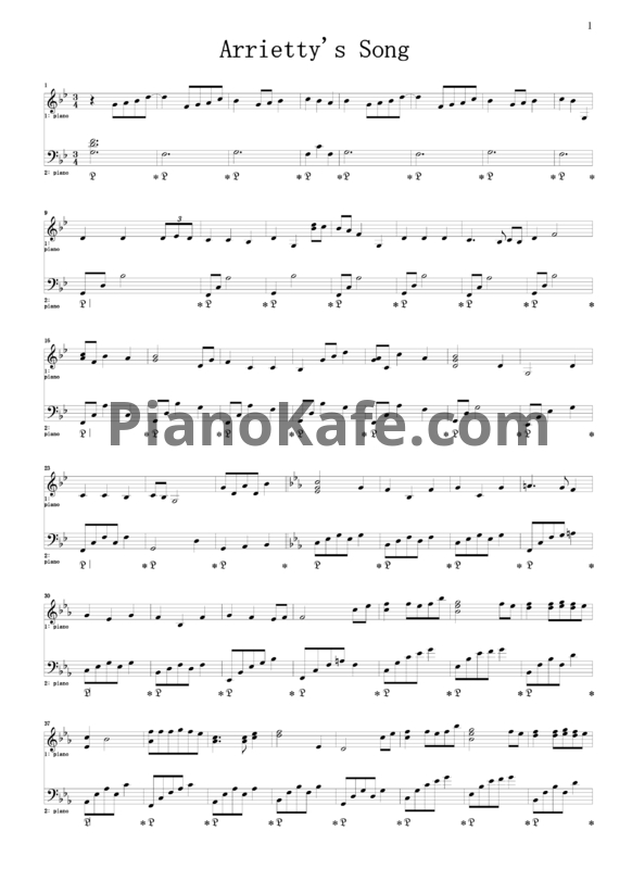 Ноты Cecile Corbel - Arrietty's song - PianoKafe.com