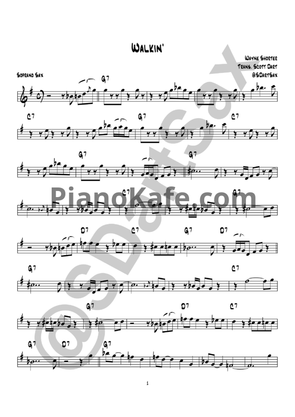 Ноты Wayne Shorter - Walkin' - PianoKafe.com