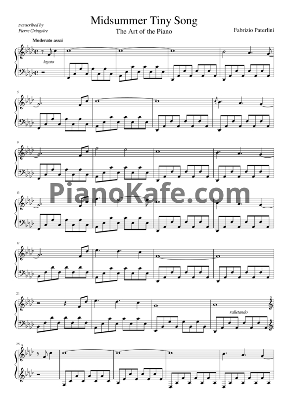 Ноты Fabrizio Paterlini - Middle-summer tiny song - PianoKafe.com
