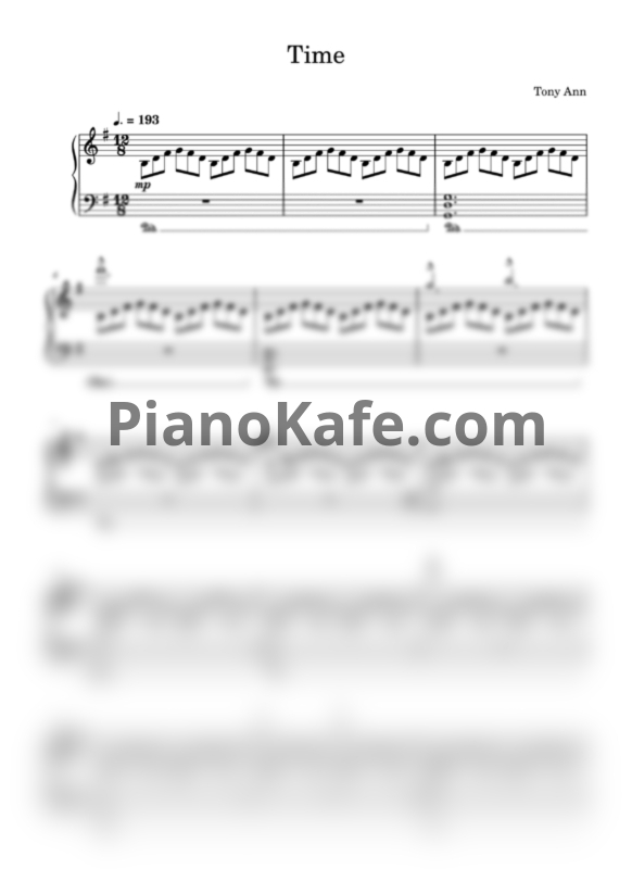 Ноты Tony Ann - Time - PianoKafe.com